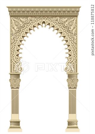 Eastern arch mosaic gate frame Eastern arch mosaic gate frame 118875812