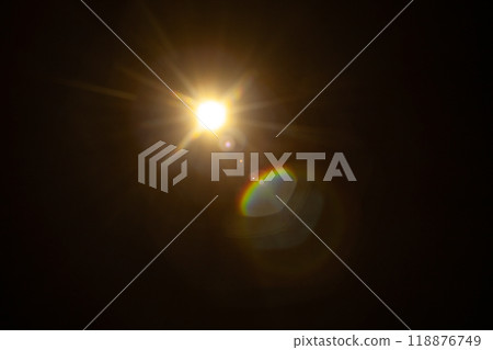 Sun flare on the black background 118876749