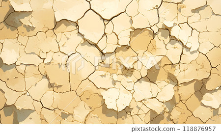 Dry and cracked earth illustration background 118876957