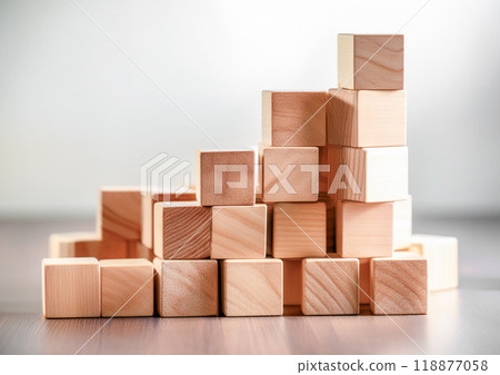 一堆方塊向右上升 118877058