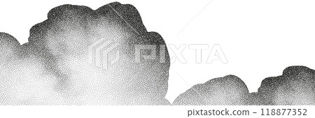 A wave of black dots with a sandy texture. An abstract, grainy background featuring a noisy gradient pattern. 118877352