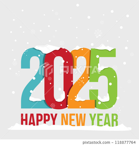 Winter snow 2025 Happy new year 118877764