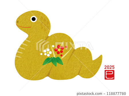 2025 New Year's card, snake year, snake, zodiac ornament 118877780