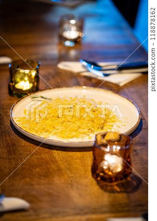 Arabic food- mutton and rice pilaf on the plate Arabic food- mutton and rice pilaf on the plate 118878162