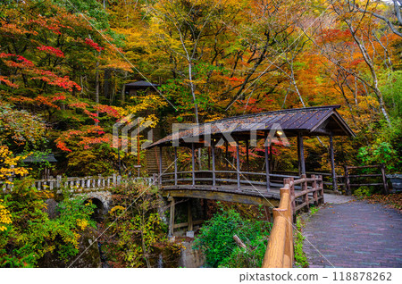 秋 六鄉湯溫泉 上田市 秋 六鄉湯溫泉 上田市 118878262