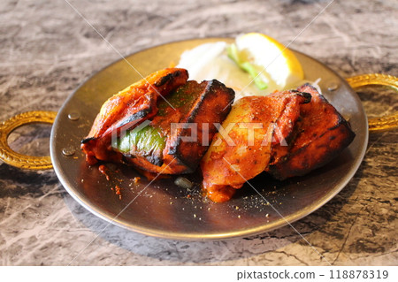 Indian cuisine: Paneer Tikka (Tandoori Cheese) Indian cuisine: Paneer Tikka (Tandoori Cheese) 118878319