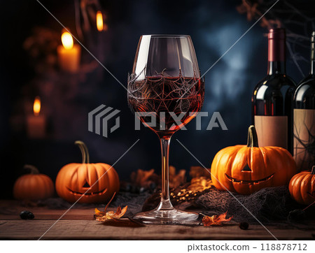 萬聖節南瓜和酒 萬聖節南瓜和酒 118878712