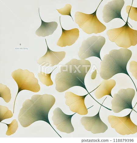 Ginkgo trees dancing in the wind Ginkgo trees dancing in the wind 118879396