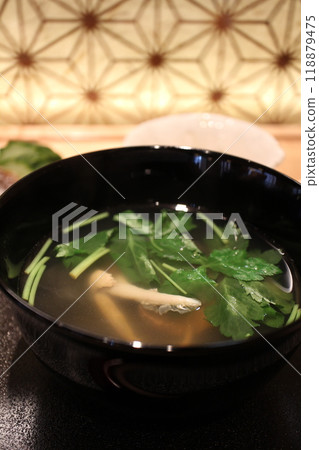 Japanese cuisine: Eel liver soup Japanese cuisine: Eel liver soup 118879475