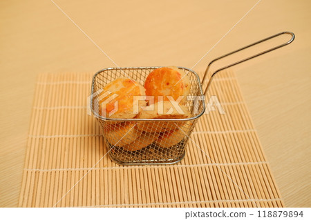 peanut cookies in a metal basket, closeup of photo peanut cookies in a metal basket, closeup of photo 118879894