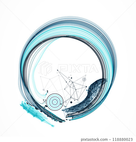 Abstract colored background with many intersecting lines. Hand drawn vector illustration. 118880023