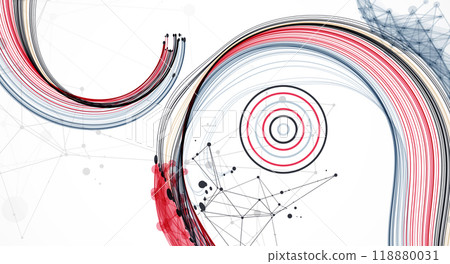 Abstract colored background with many intersecting lines. Hand drawn vector illustration. 118880031
