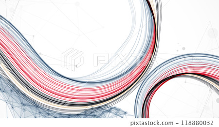 Abstract colored background with many intersecting lines. Hand drawn vector illustration. 118880032
