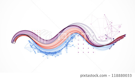 Abstract colored background with many intersecting lines. Hand drawn vector illustration. Abstract colored background with many intersecting lines. Hand drawn vector illustration. 118880033