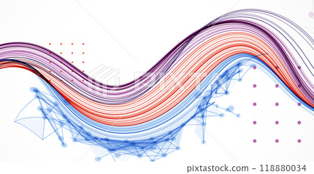 Abstract colored background with many intersecting lines. Hand drawn vector illustration. 118880034