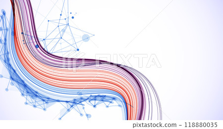 Abstract colored background with many intersecting lines. Hand drawn vector illustration. 118880035