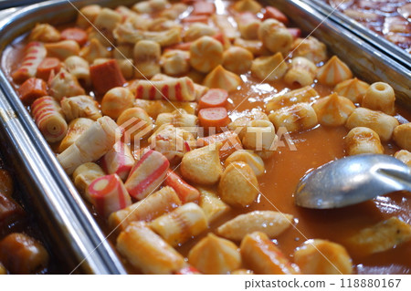 Catering buffet with variety of food snacks and appetizers. 118880167