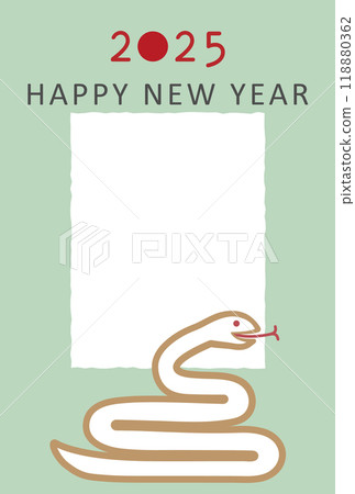 流行相框新年賀卡材料向量插畫模板2025(令和7) 流行相框新年賀卡材料向量插畫模板2025(令和7) 118880362