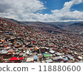 View over the barrios of La Paz, Colombia from the Teleferico 118880600