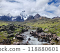 Small creek near Ausangate mountain in Cusco, Peru 118880601