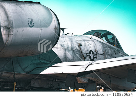 Blue sky and attack aircraft, fighter jet, A-10 Thunderbolt Blue sky and attack aircraft, fighter jet, A-10 Thunderbolt 118880624