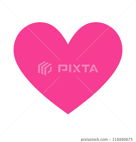 Valentine pink heart icon. Love, romance or valentine's day. Heart shape on white background. 118880675