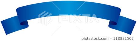 帶有曲線的簡單漸層色帶的單圖 1（藍色） 118881502