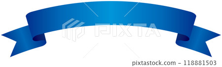 Single illustration of a simple curved gradient ribbon 2 (blue) 118881503