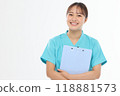 A nurse with a medical record 118881573