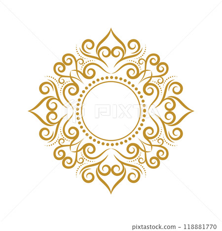Elegant luxury vintage gold floral frame on white background 118881770