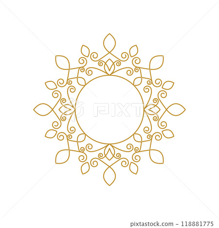 Elegant luxury vintage gold floral frame on white background 118881775