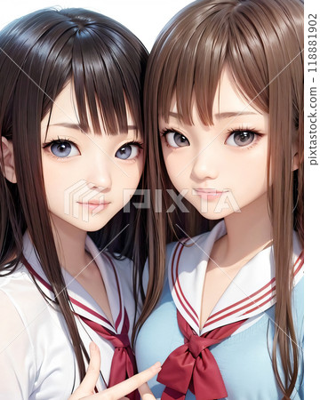 兩個女高中女生朋友 118881902