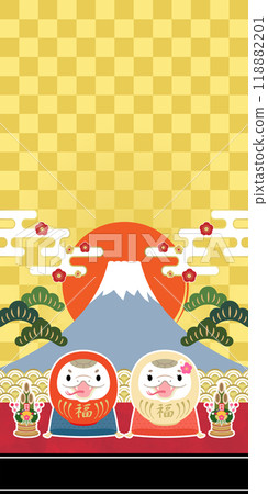 2025 Year of the Snake Banner Snake Daruma 300x600 No text 118882201