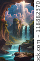 Fantastic waterfall landscape 118882370