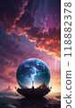Fantasy landscape of red and blue 118882378