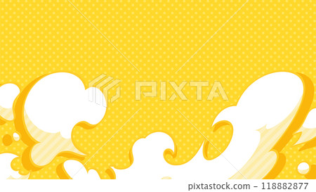 American comic style_landing smoke effect background_yellow_16:9 118882877