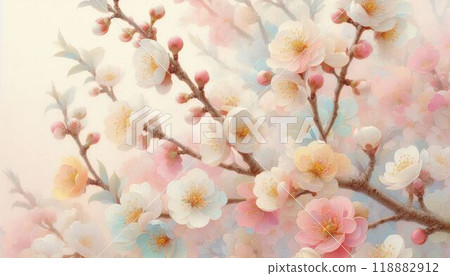 柔和的彩色櫻花 01 118882912
