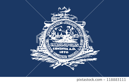 Flag of the city of Charleston, South Carolina, USA, original colors and proportions. Illustration 118883111