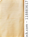 Old yellowed paper with horizontal lines in a vintage style. Vertical background. Generative AI 118883617