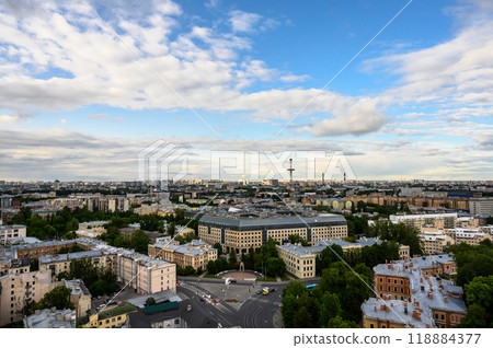 St. Petersburg, view of the shipyards and roofs in St. Petersburg St. Petersburg, view of the shipyards and roofs in St. Petersburg 118884377