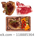 Set of isolated Club Beef steak 118885364