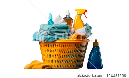 Set of cleaning and laundry products 118885368