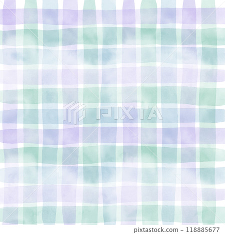 Blue Purple Green Gingham Check Hand Drawn Pattern Background Overlay Blue Purple Green Gingham Check Hand Drawn Pattern Background Overlay 118885677