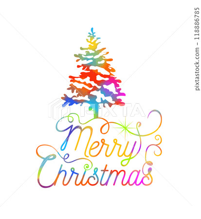 Colored Merry Christmas Text , Merry Christmas Background vector, Christmas greeting Card, hand drawing. Not AI, Vector illustrations. Colored Merry Christmas Text , Merry Christmas Background vector, Christmas greeting Card, hand drawing. Not AI, Vector illustrations. 118886785
