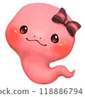 Cute pink snake with a ribbon 118886794