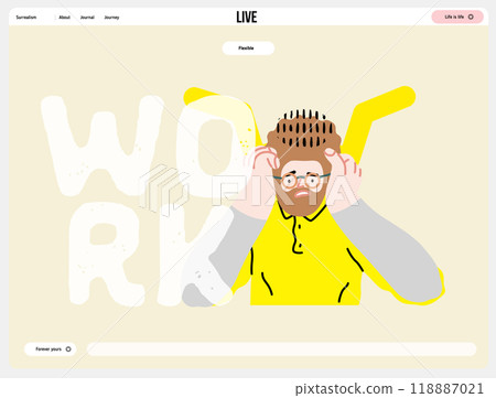 Creative Workspace: Video Conference, modern flat vector concept illustration of person engaging in virtual business meeting Connectivity, collaboration, digital interaction, remote work, productivity 118887021