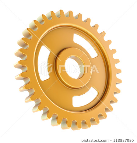 Golden cogwheel, copper gear. 3D rendering 118887080