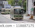 Hiroshima Electric Railway Tram 63 800 Series No. 810 Enkobashicho Discontinued Section 118887175
