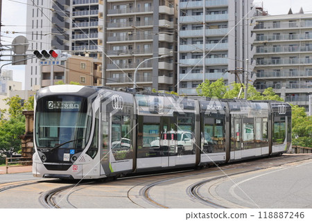 Hiroshima Electric Railway Tram 64 5200 Series No. 5203 Enkobashi-cho to Matoba-cho Discontinued section 118887246
