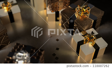 The Gift box for celebration or holiday concept 3d rendering. The Gift box for celebration or holiday concept 3d rendering. 118887262